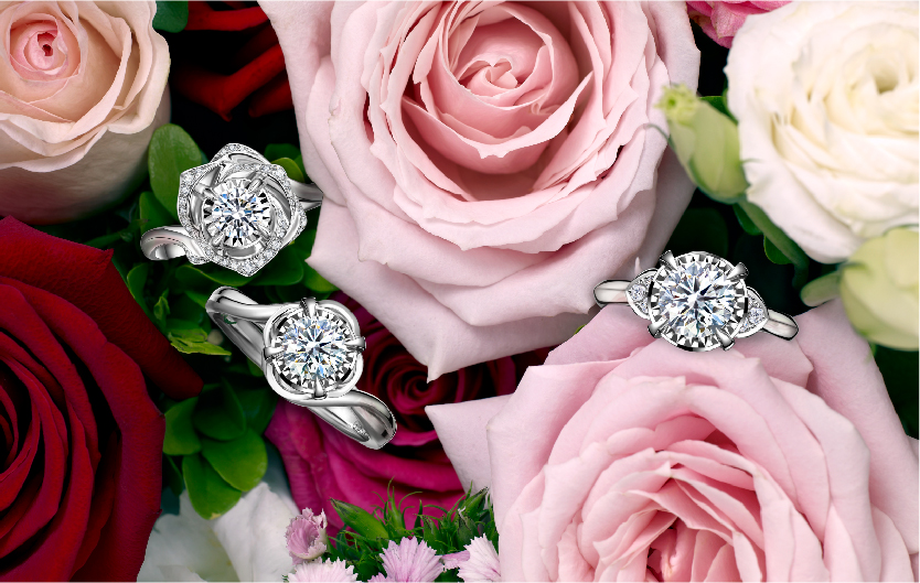 「玫瑰印记Rose D′Amour」独有专利技术Glory Setting ™瑰丽镶嵌全球首发。